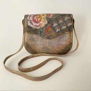 Jane Joo Small Leather Crossbody Hand-Painted Purse
